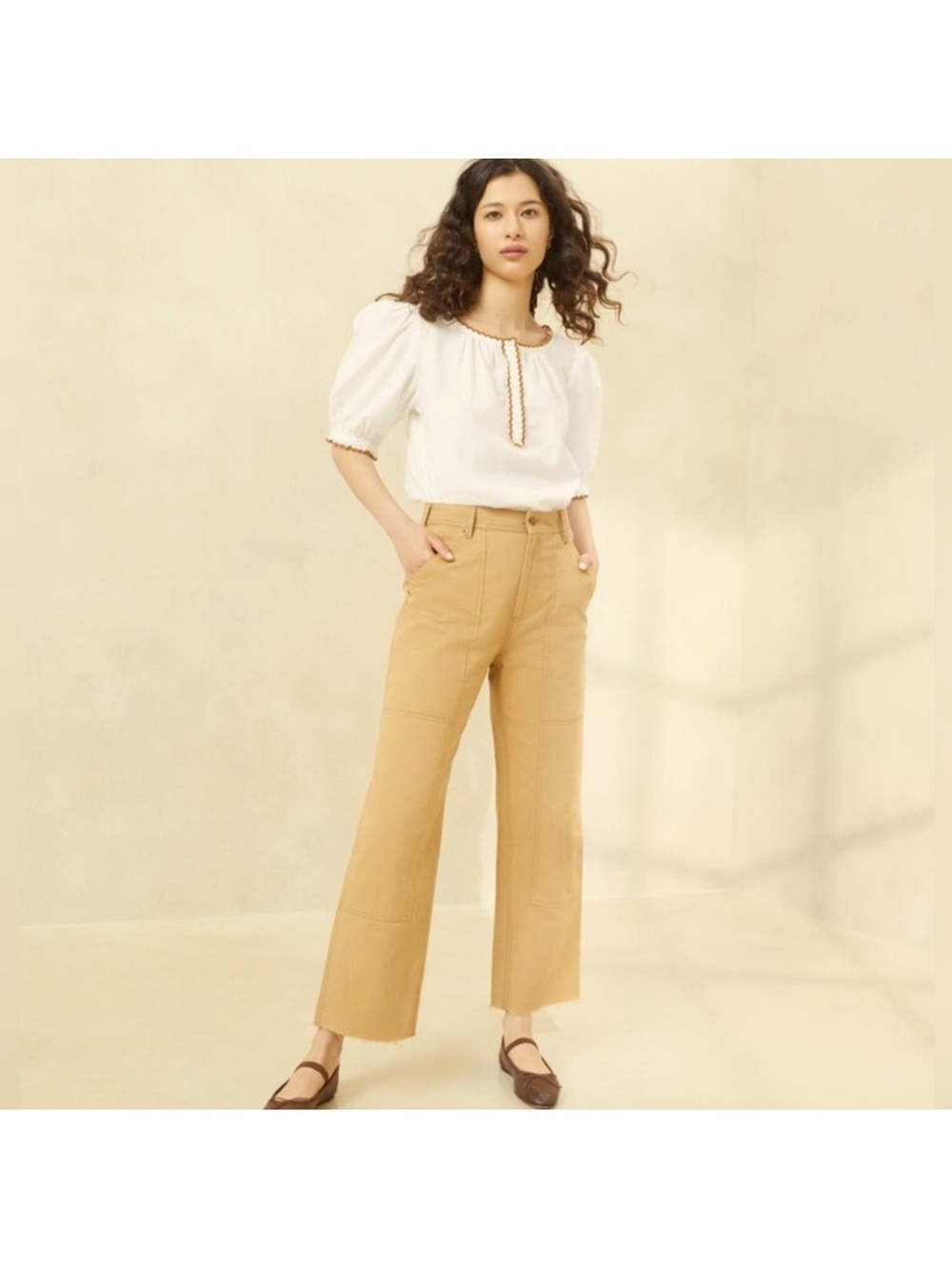 Loeffler Randall Roy Carpenter Pant in Camel
